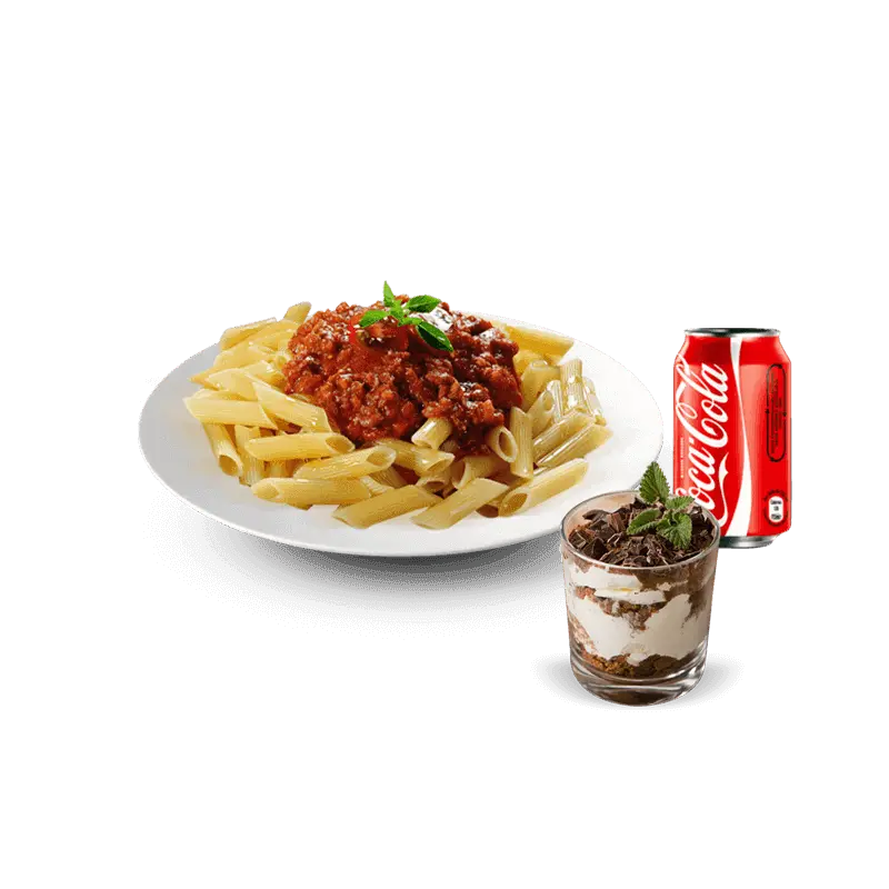 Menu pasta boisson dessert